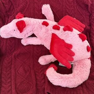 NWT Jellycat Pink and Red Heart Dragon Plush